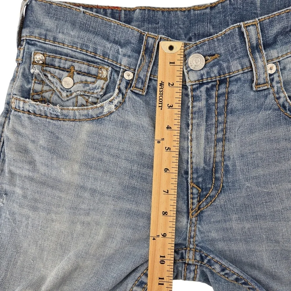 True Religion Skinny Fossil Silk Big T Jeans in Desperado Ride W/ Flaps Men's 33